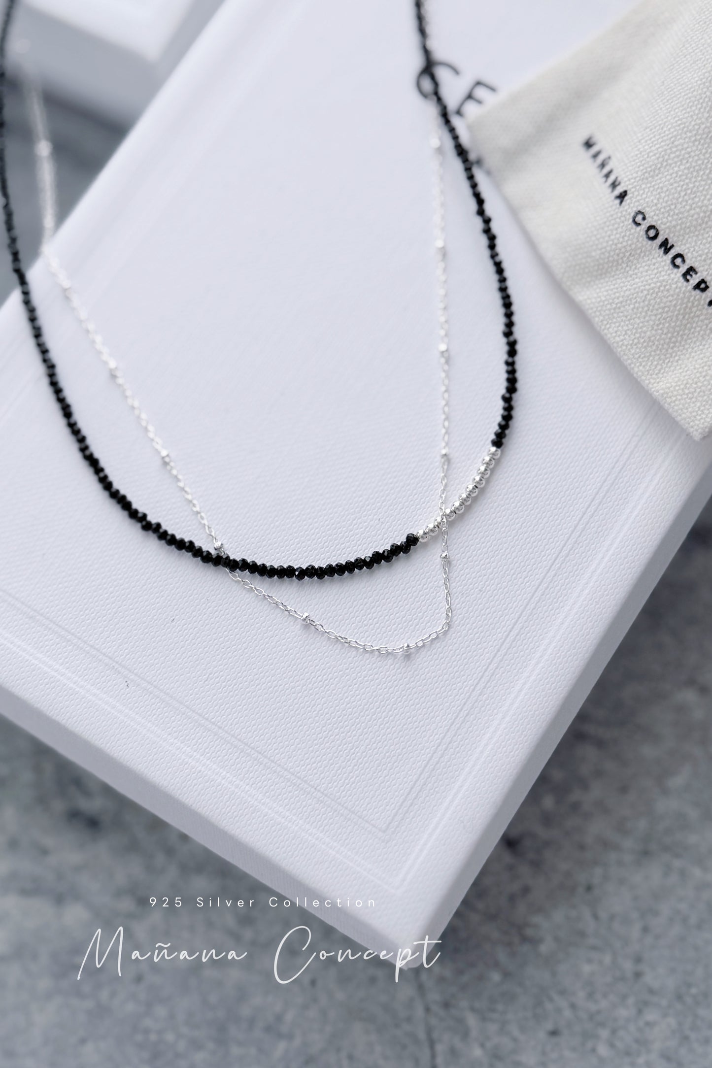 MB028 SILVER 925 LAYERING NECKLACE 〔 L'Heure Bleue 〕