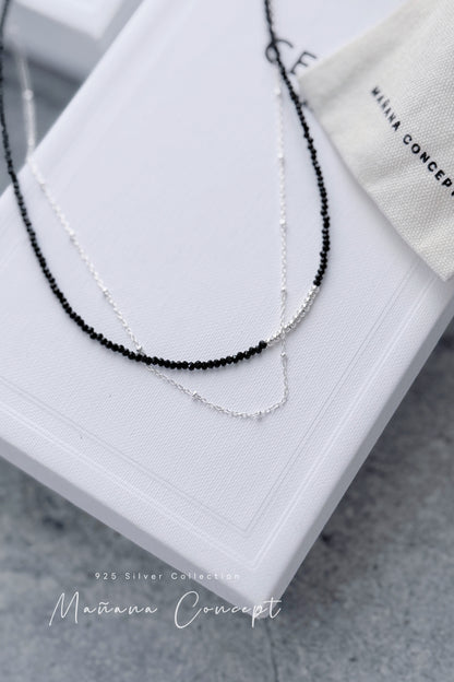 MB028 SILVER 925 LAYERING NECKLACE 〔 L'Heure Bleue 〕