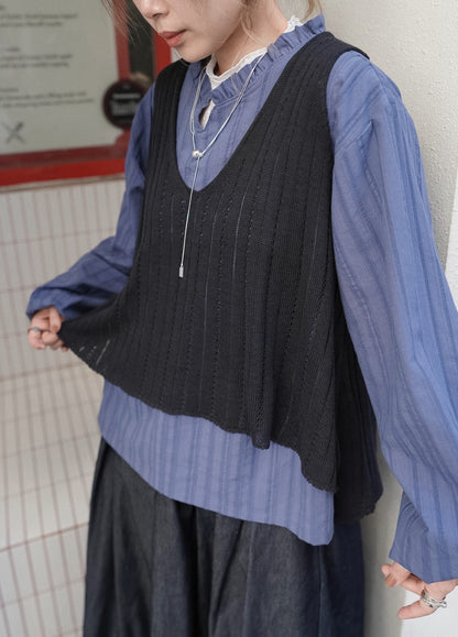 MZ967 RUFFLE COLLAR DOBBY BLOUSE