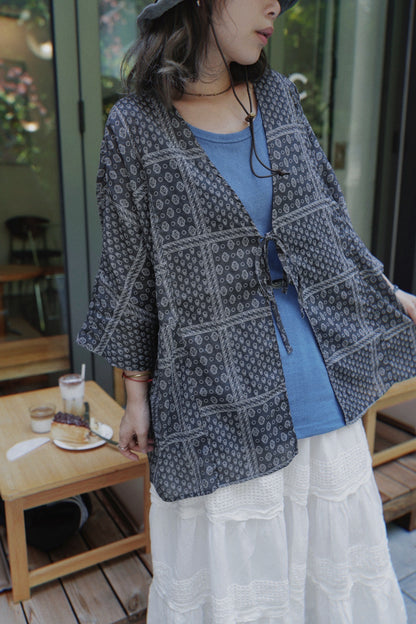 MZ798 PATCHWORK PRINTING KIMONO