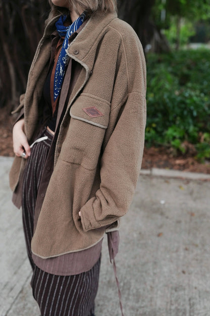 MZ922 OVERSIZED POCKET FLEECE SHIRT