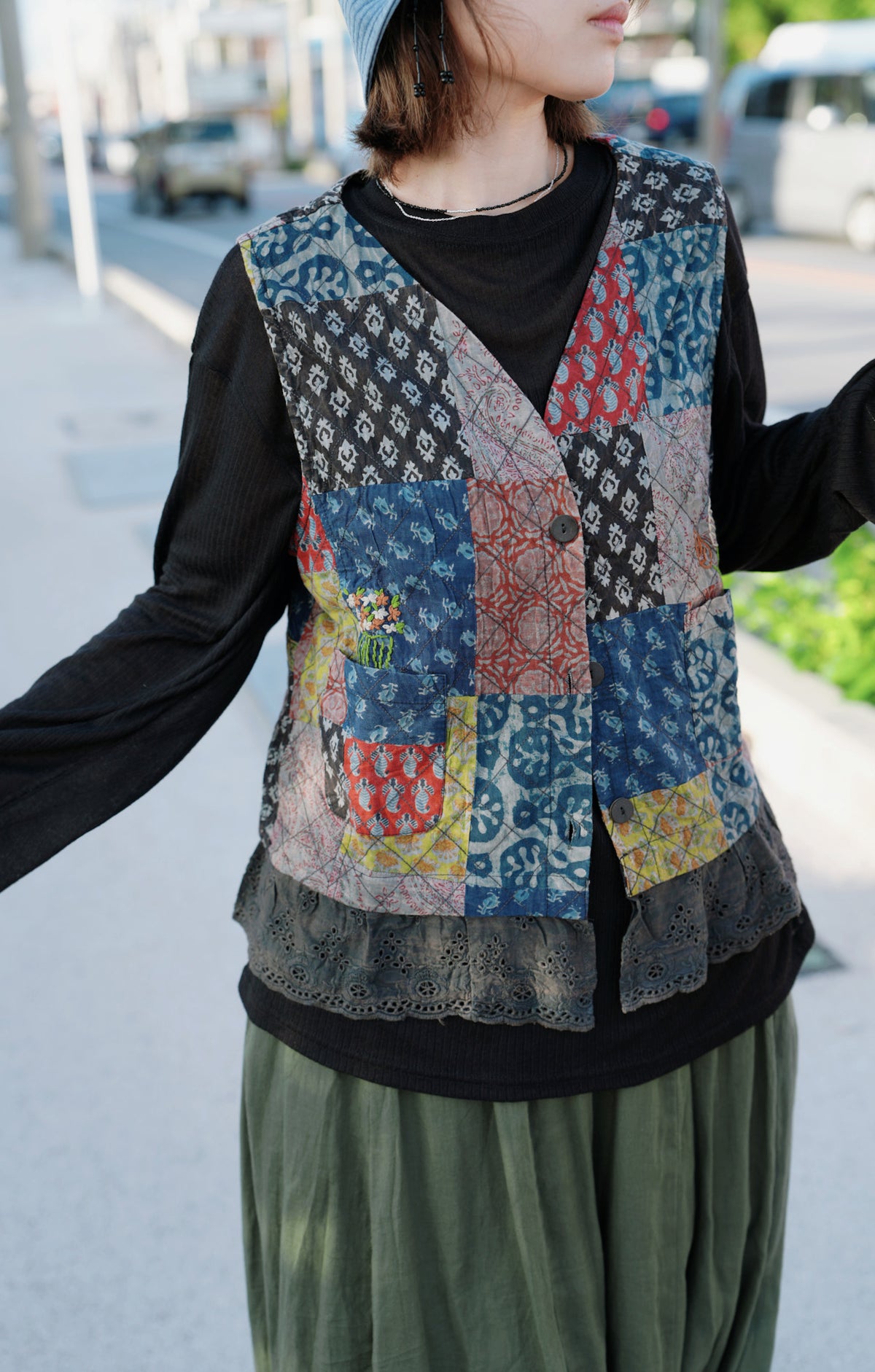 MB049 PATCHWORK DESIGN VEST