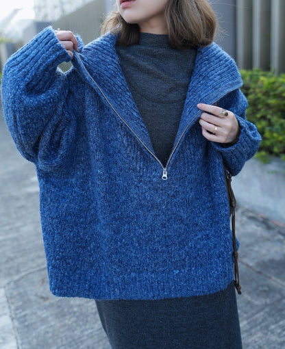 NA464 HALF ZIP KNIT SWEATER