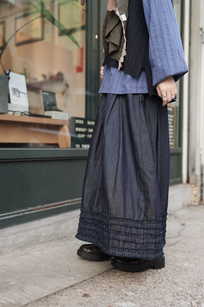 MZ950 RUFFLED DENIM SKIRT