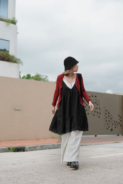 CB137 PLEATED LACE DEESS