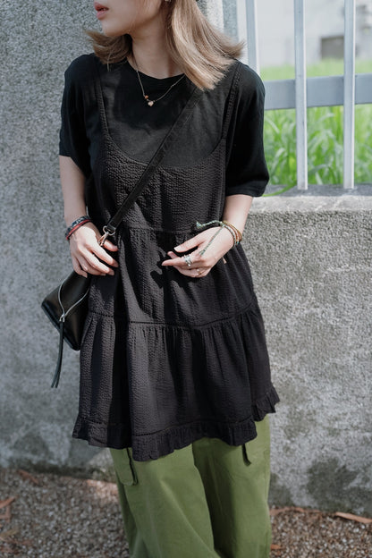 CB100 SEERSUCKER LAYER DRESS