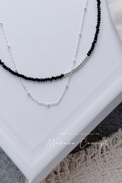 MB028 SILVER 925 LAYERING NECKLACE 〔 L'Heure Bleue 〕