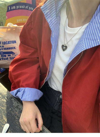 MZ626 SHIRT LAYERED STAND BLOUSON