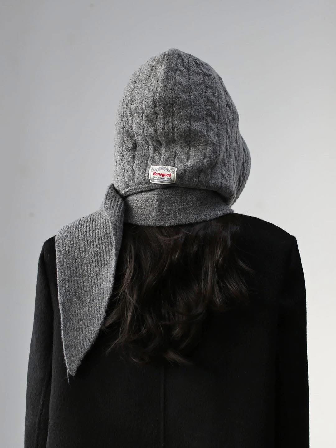 MZ921 CABLE HOODED SCARF