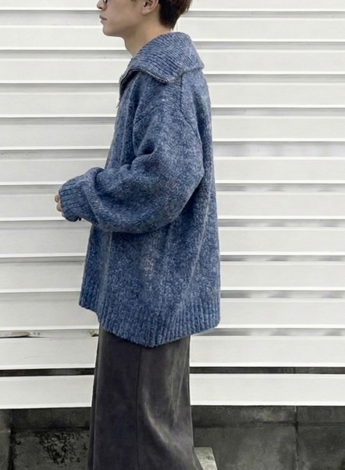 NA464 HALF ZIP KNIT SWEATER