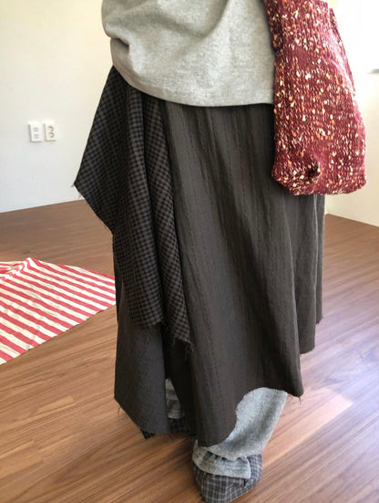 MZ935 LAYERING MINI PLAID SKIRT