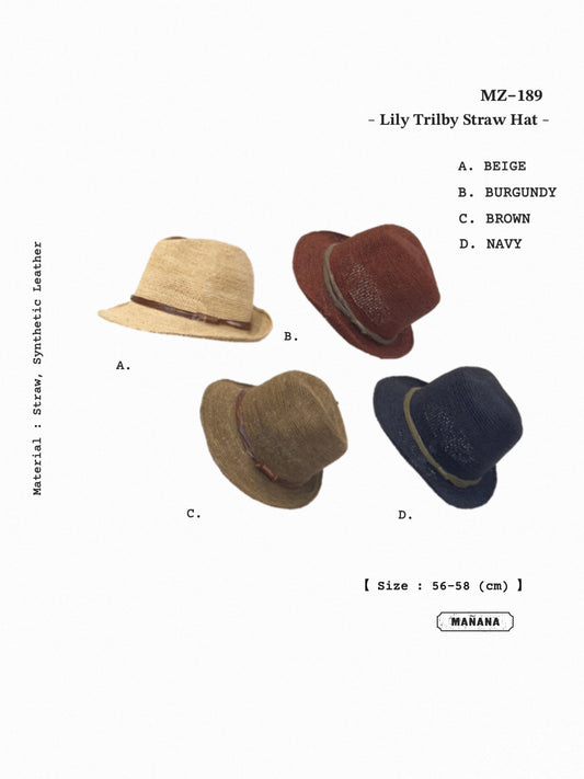 MZ-189 Lily Trilby Straw Hat