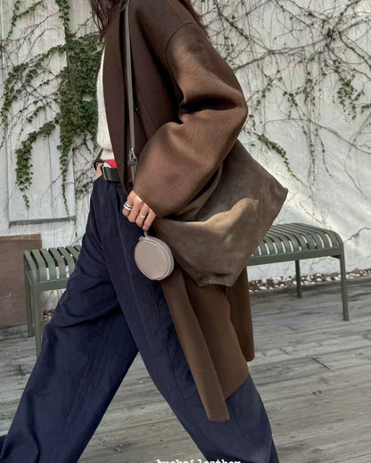 MZ951 ITALIAN HANDMADE LEATHER BOXY HOBO BAG / *9色