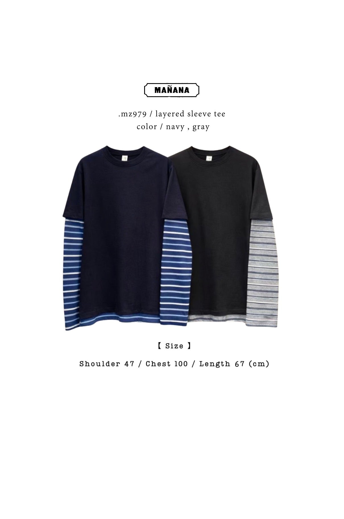 MZ979 LAYERED SLEEVE TEE