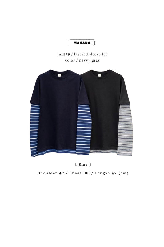 MZ979 LAYERED SLEEVE TEE