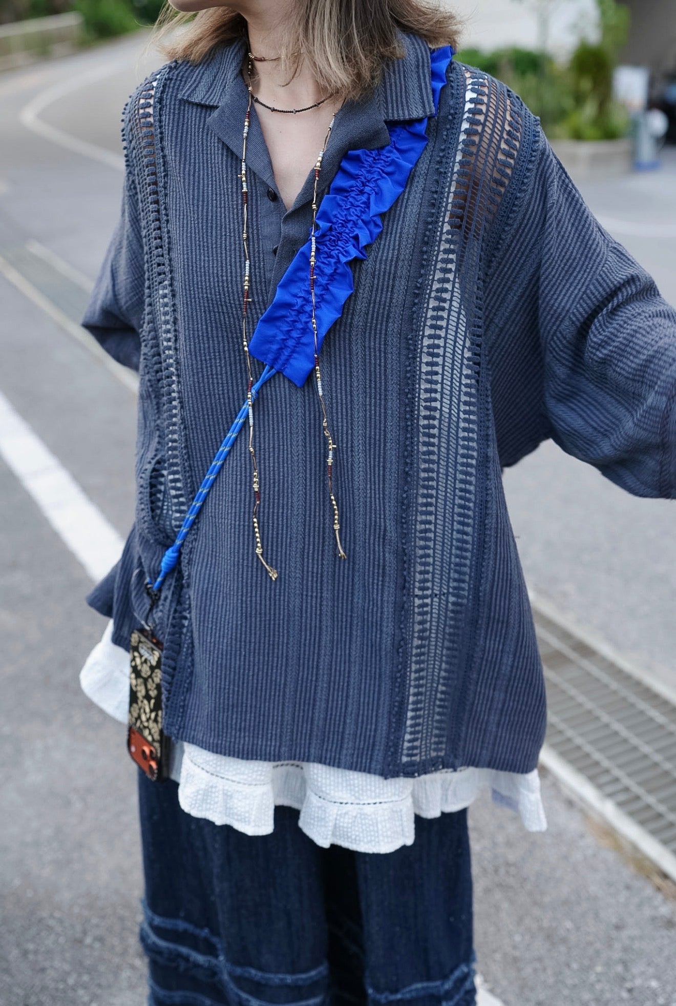 NA471 INDIAN WOVEN LACE PULLOVER