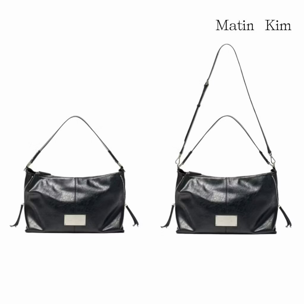 ❗️斷貨王❗️MATIN KIM SIDE ZIPPER SHOULDER BAG - BLACK/GREY/DK BROWN
