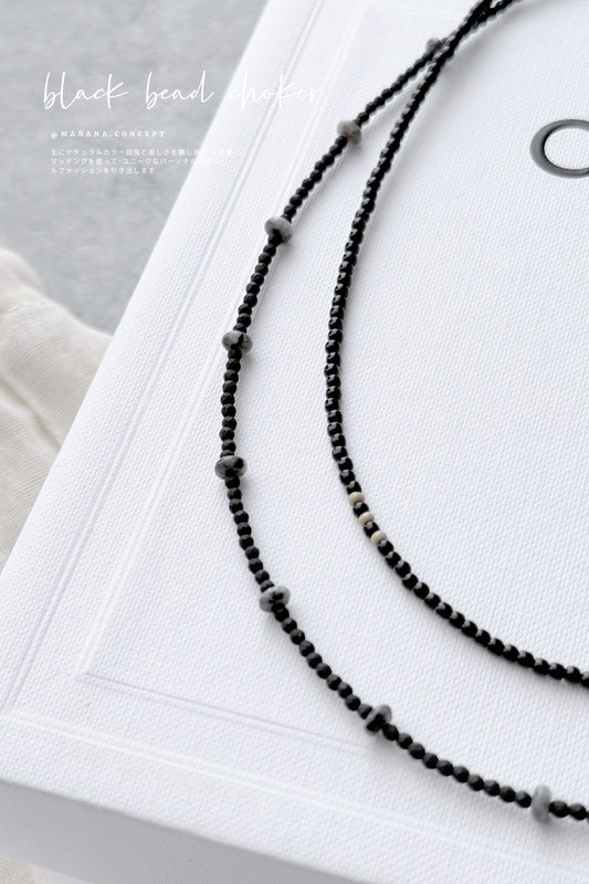 MZ963 BLACK BEAD CHOKER