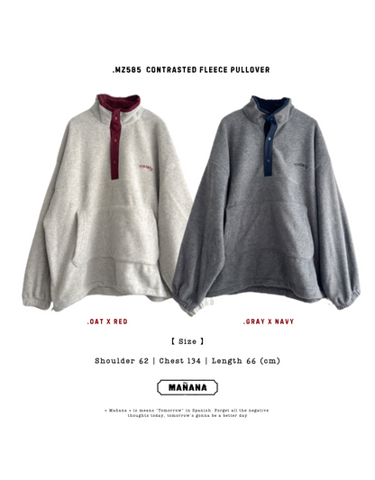 MZ585 CONTRASTED FLEECE PULLOVER
