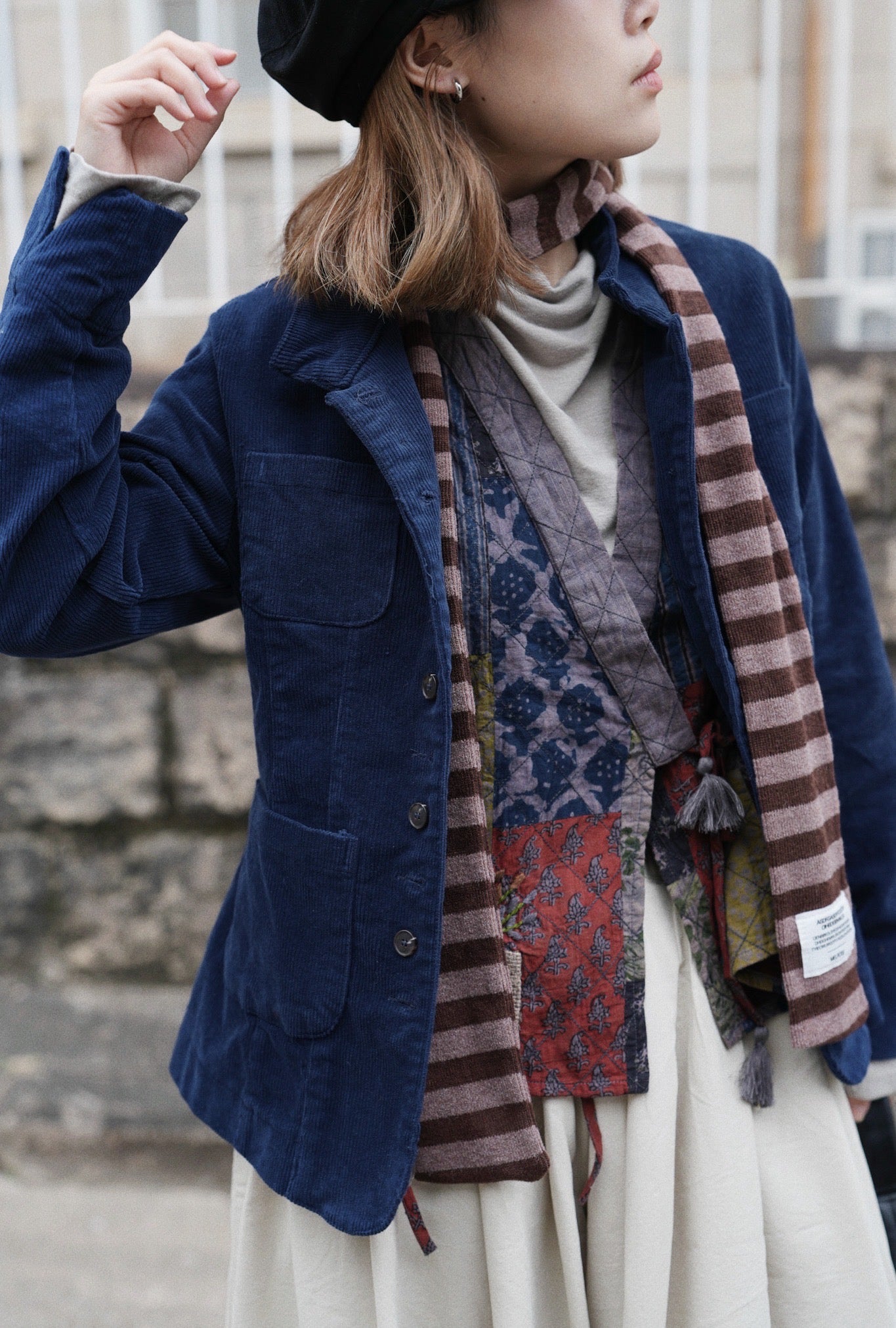 MZ892 STAND COLLAR CORDUROY JACKET