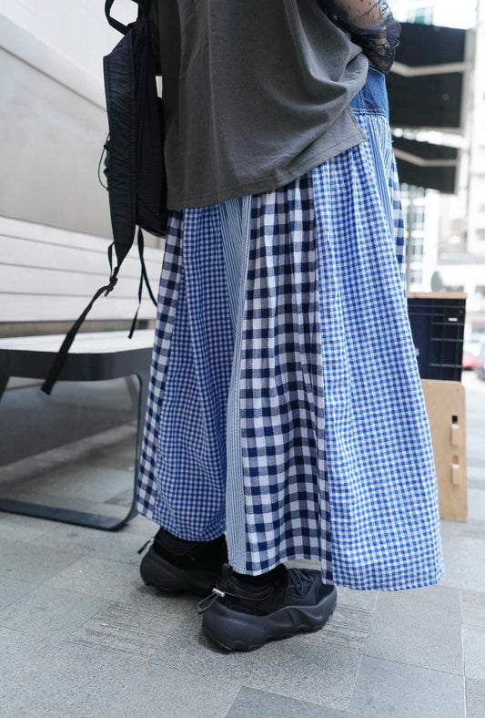 CB105 DENIM PATCHWORK SKIRT