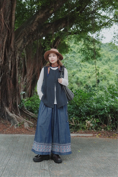 CA659 2WAY GAUZE VEST TOP