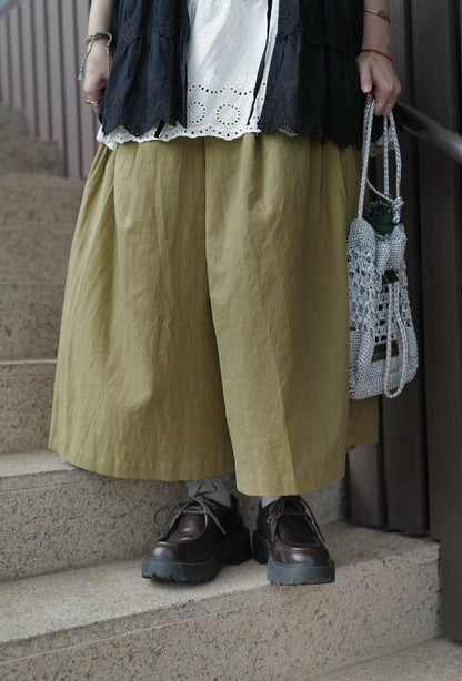 MB011 PLEATED LINEN CULOTTES
