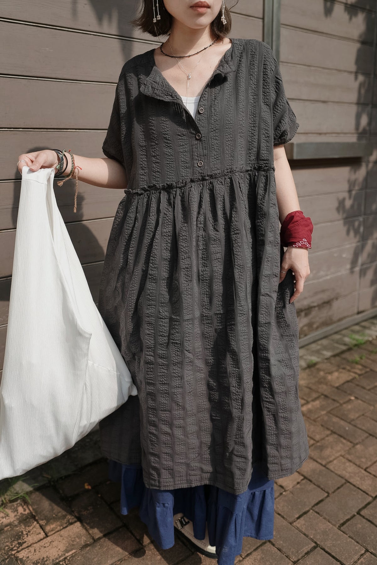 MB038 PLEATED SCARF TOTE BAG