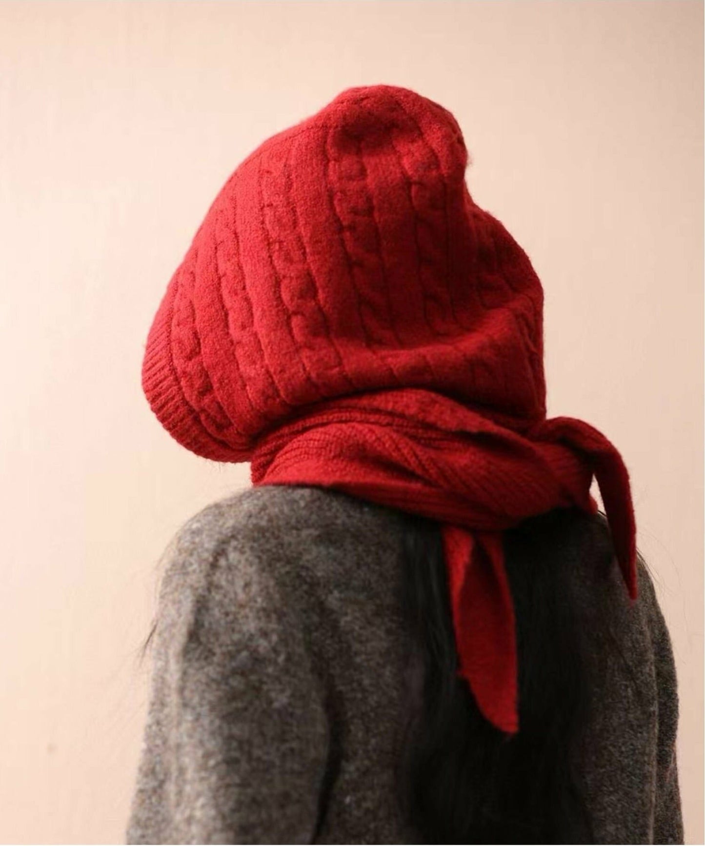 MZ921 CABLE HOODED SCARF