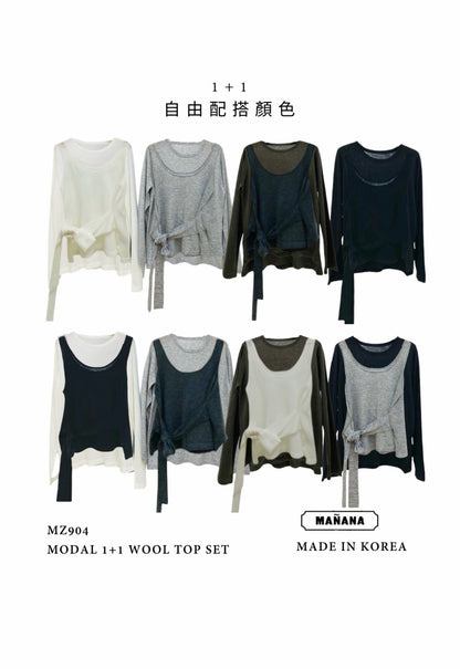 MZ904 MODAL WOOL 1+1 TOP SET