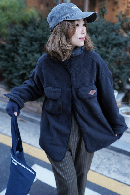 MZ922 OVERSIZED POCKET FLEECE SHIRT