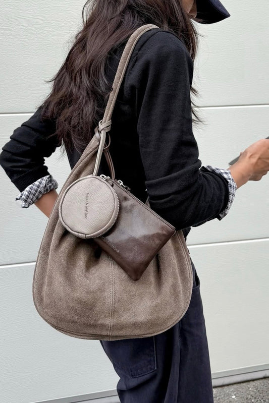 MZ943 ITALIAN LEATHER HANDMADE CURVE SHOULDER BAG