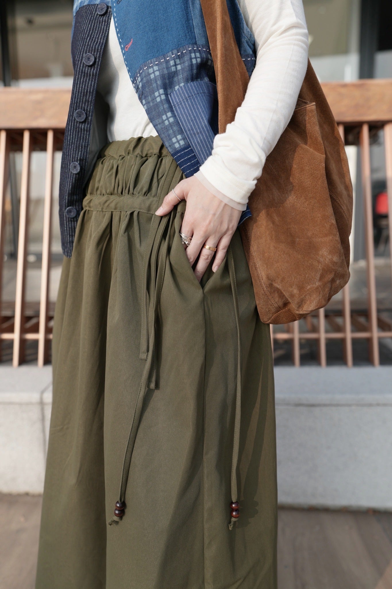 MZ947 DOUBLE GATHERED SKIRT