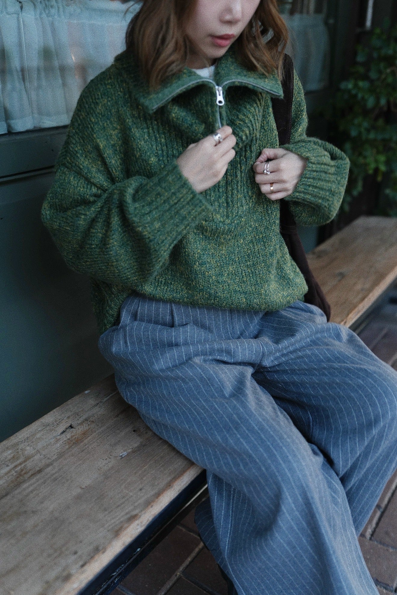 NA464 HALF ZIP KNIT SWEATER