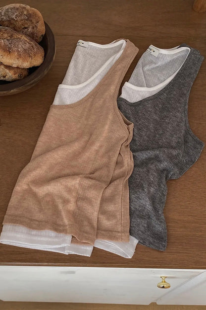 MZ975 2-TONE LAYERED TANK TOP