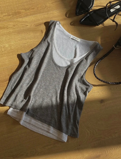 MZ975 2-TONE LAYERED TANK TOP
