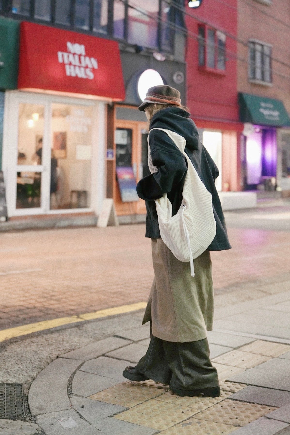 MZ938 DENIM TWILL BRUSHED HOODED COAT