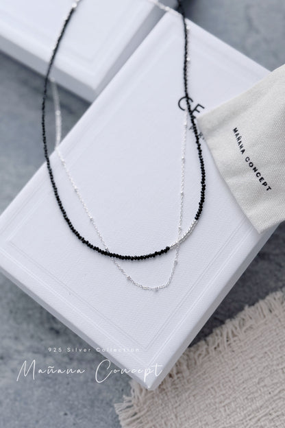 MB028 SILVER 925 LAYERING NECKLACE 〔 L'Heure Bleue 〕