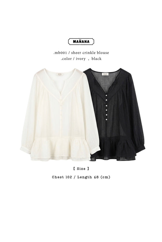 MB001 SHEER CRINKLE BLOUSE
