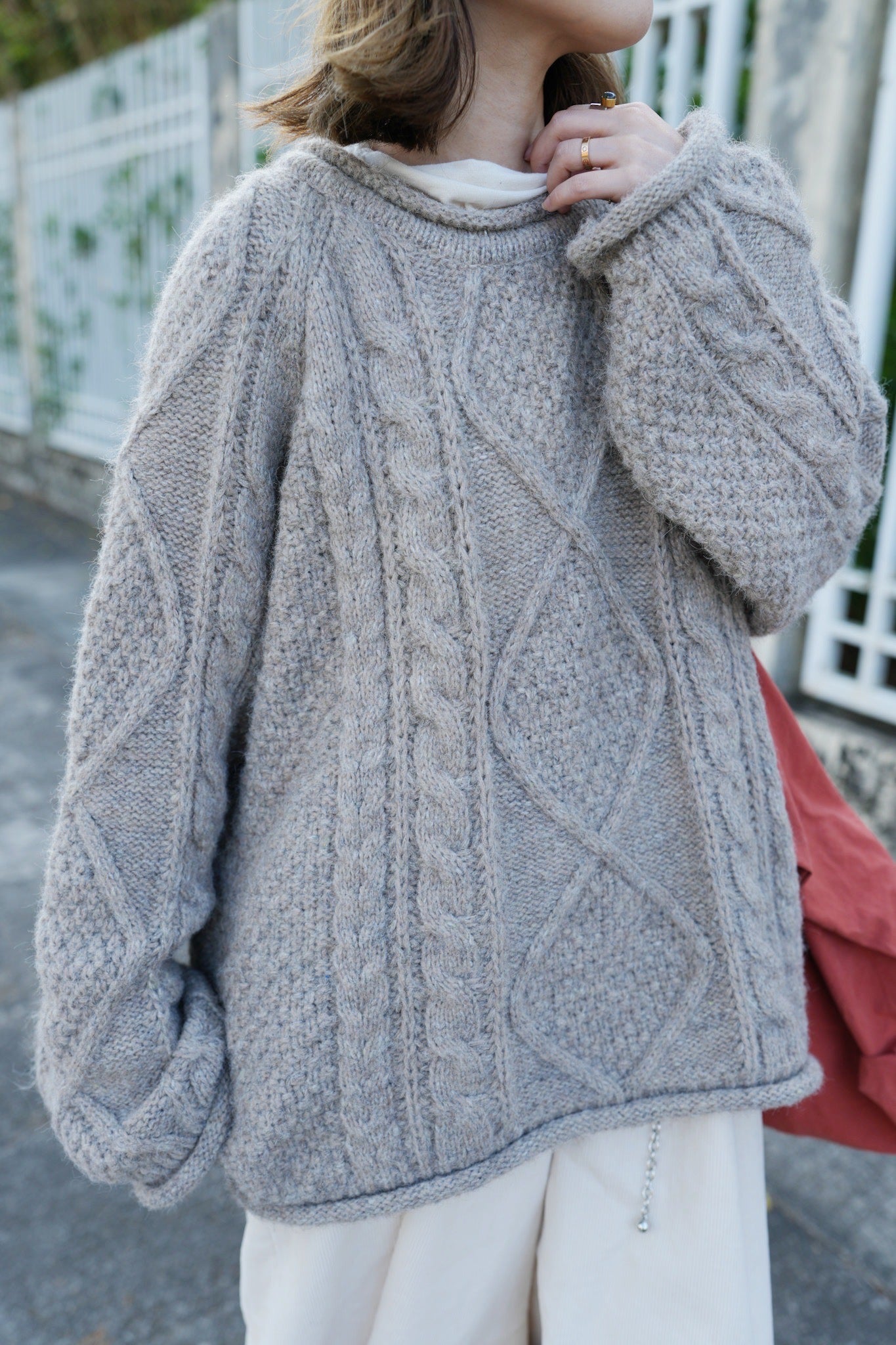 MZ915 CABLE KNIT WOOL TOP