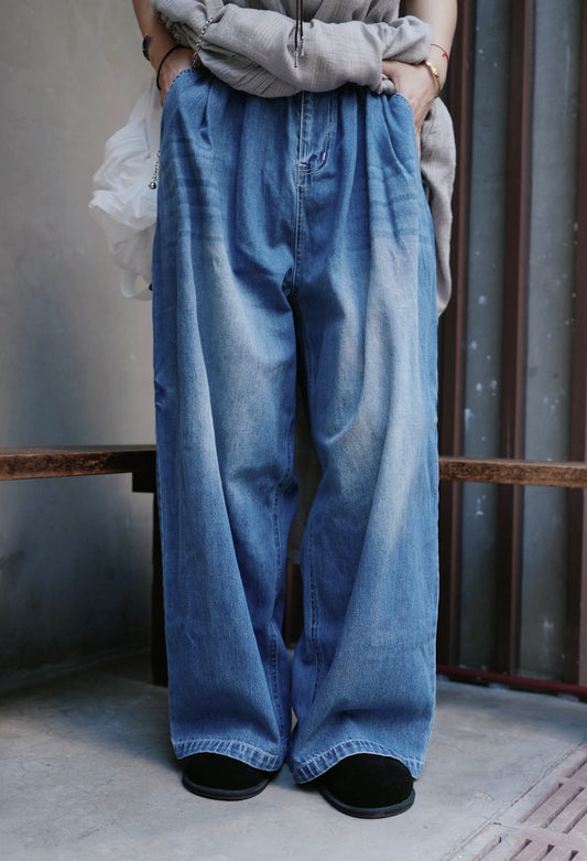 CA909 STONE WASHED DENIM JEANS