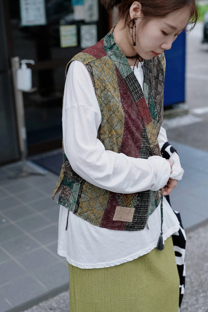 MB049B KIMONO PATCHWORK VEST