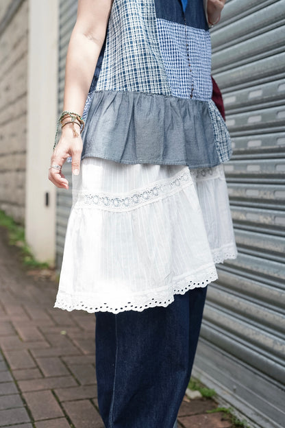 CB138 PATCHWORK DENIM TOP