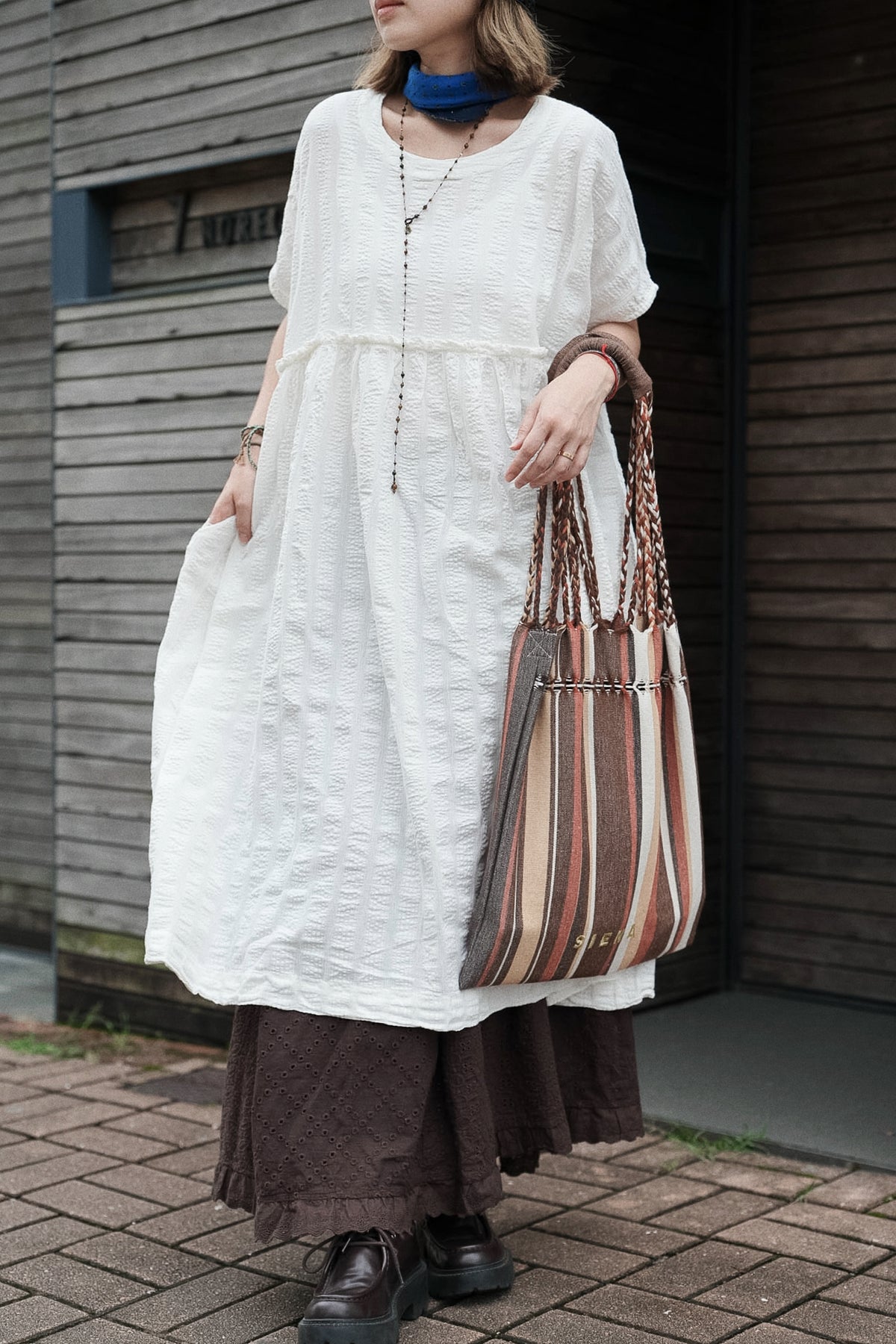 CB144 2WAY CRINKLE DOBBY DRESS