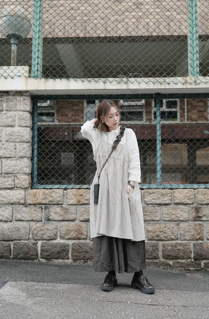 MZ998 LINEN HALF BUTTON TOP