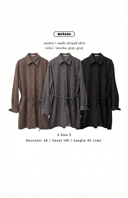 MZ903 SUEDE STRIPED SHIRT
