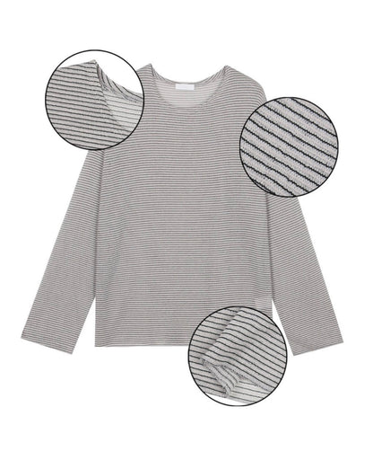 MB047 STRIPED SHEER LONG TEE