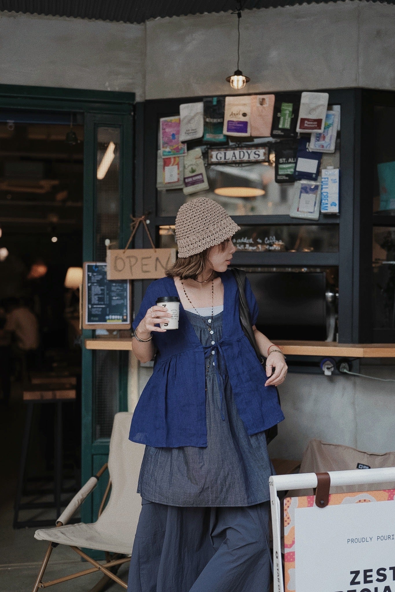 MB030 LINEN KIMONO SLEEVE BLOUSE