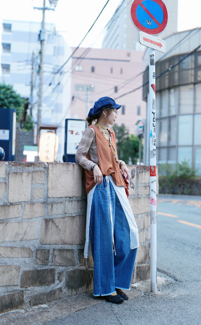 CA908 WASHED DENIM JEANS WITH BELT