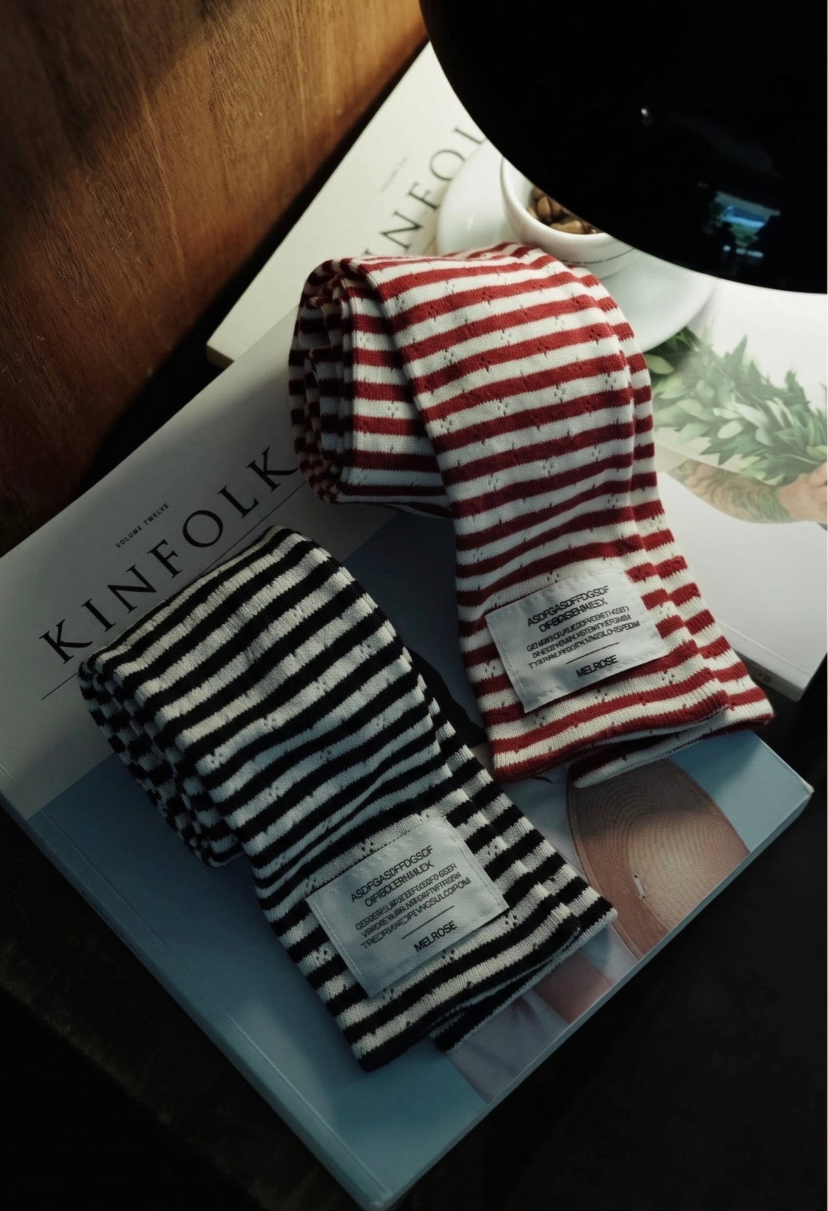 MZ888 STRIPED KNIT SCARF / 4 COL